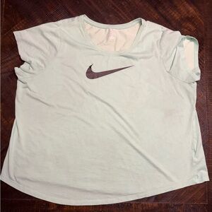 Nike Women's Light Mint Green Short Sleeve Swoosh Tee